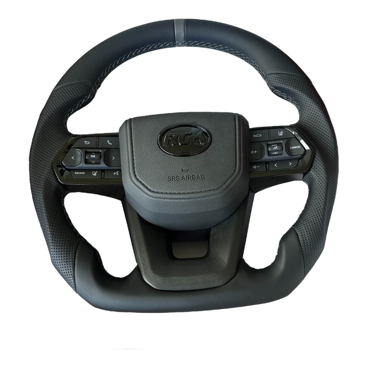 Grey Guardian Flat-Bottom Steering Wheel for Toyota LandCruiser, Hilux, Prado & More - Q4 Pre Order