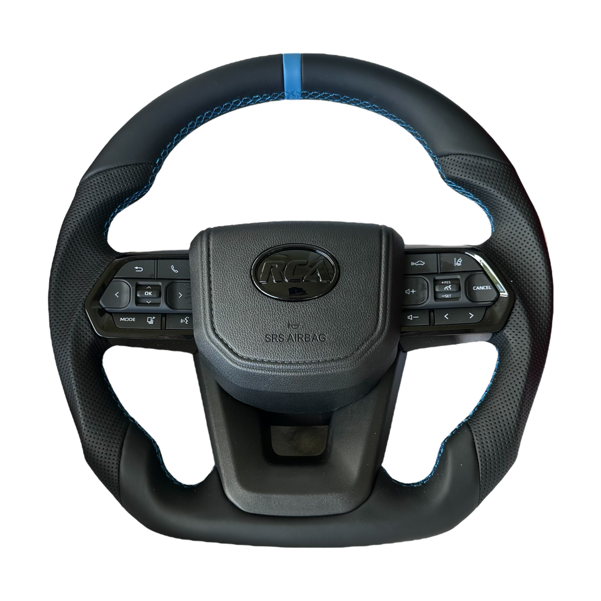 Blue Blaze Flat-Bottom Steering Wheel for Toyota | Plug & Play OEM Fit