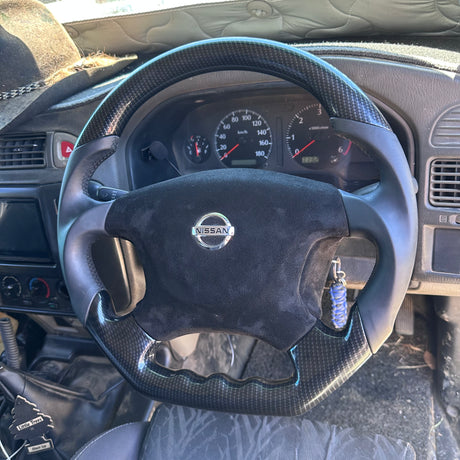 Nissan Patrol GU/GQ Carbon-Style Leather Flat-Bottom Steering Wheel Core