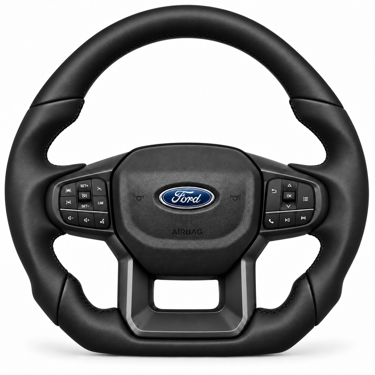 Ford Ranger Next-Gen flat-bottom steering wheel, Smooth finish