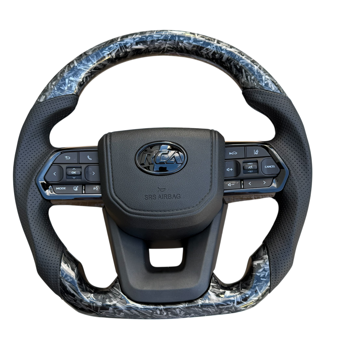 Forged Carbon/Leather Steering Wheel – Flat Bottom for Toyota