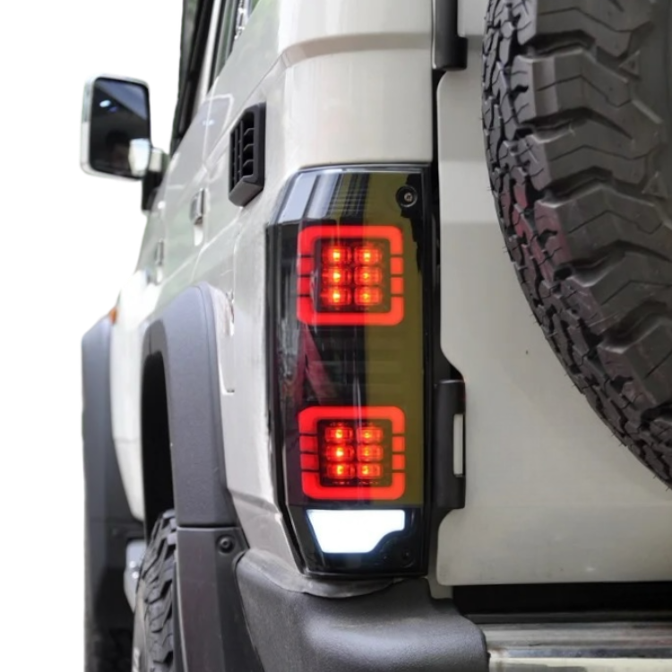 Toyota LandCruiser 76 Series LED Tail Lights (2007β2025) β Smoked, Plug & Play - Pre Order