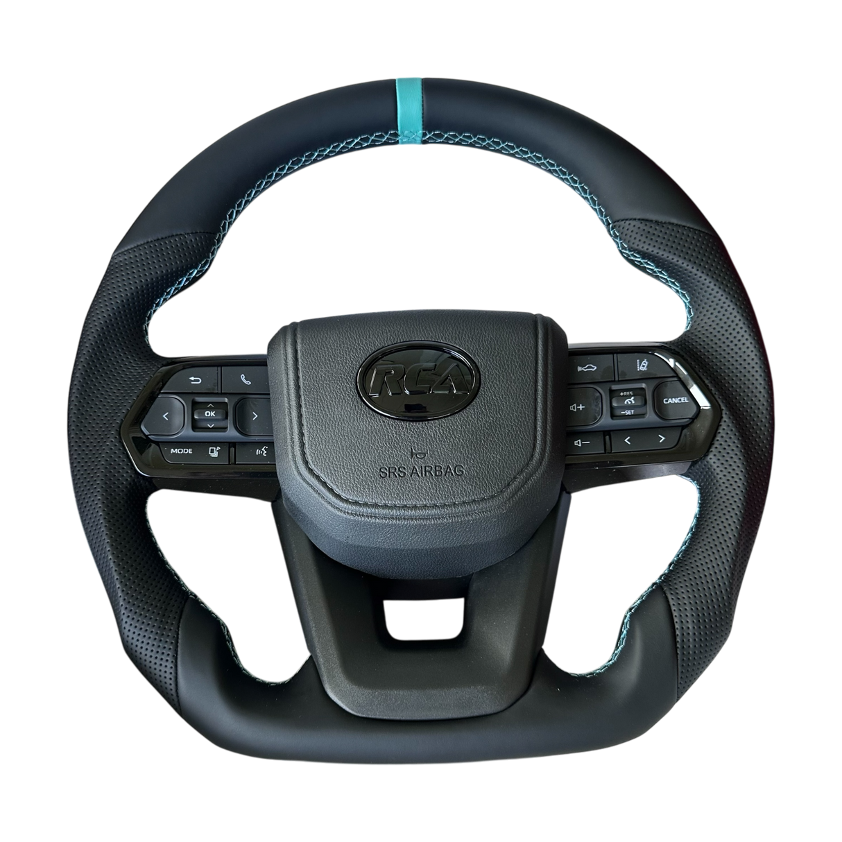 Teal Titan Toyota Steering Wheel | Flat-Bottom, Leather, Plug & Play | October Dispatch