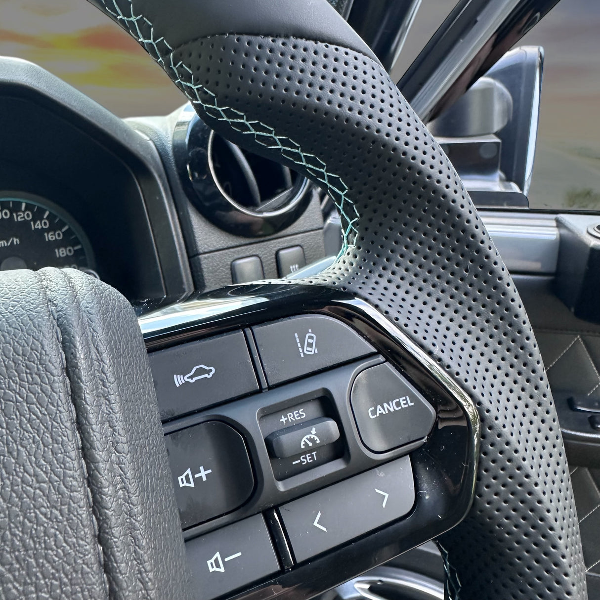 Teal Titan Toyota Steering Wheel | Flat-Bottom, Leather, Plug & Play | October Dispatch