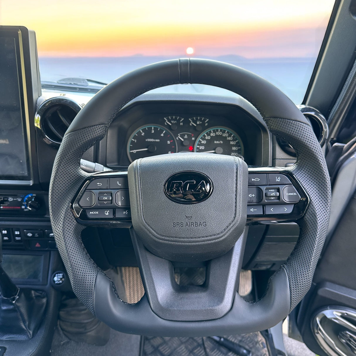 Black Bandit Edition – Flat Bottom Leather Steering Wheel for Toyota