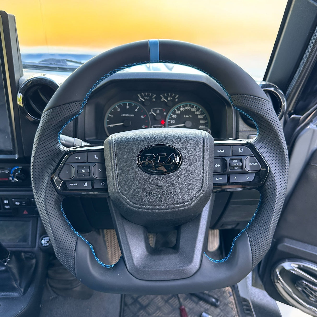 Blue Blaze Flat-Bottom Steering Wheel for Toyota | Plug & Play OEM Fit