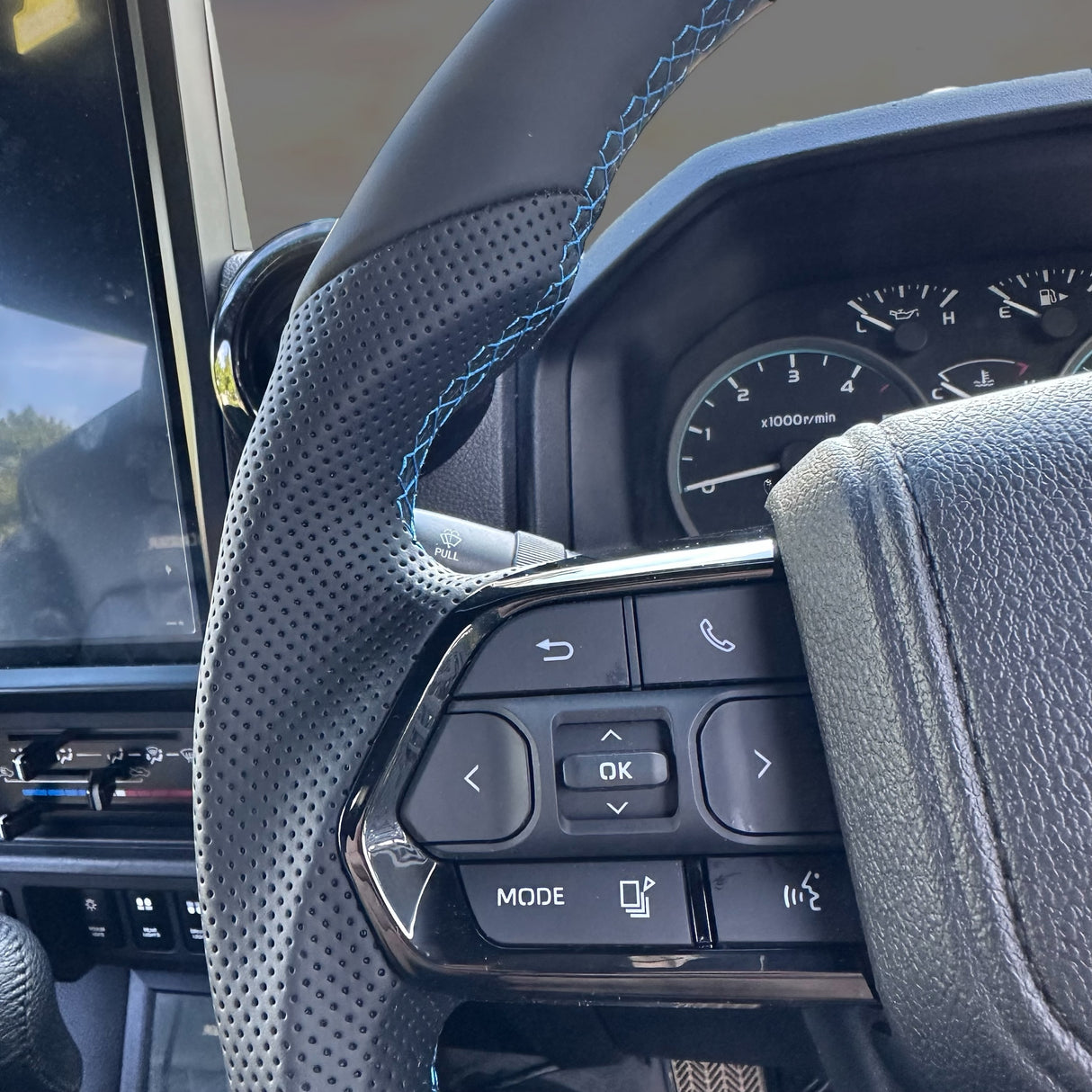 Blue Blaze Flat-Bottom Steering Wheel for Toyota | Plug & Play OEM Fit