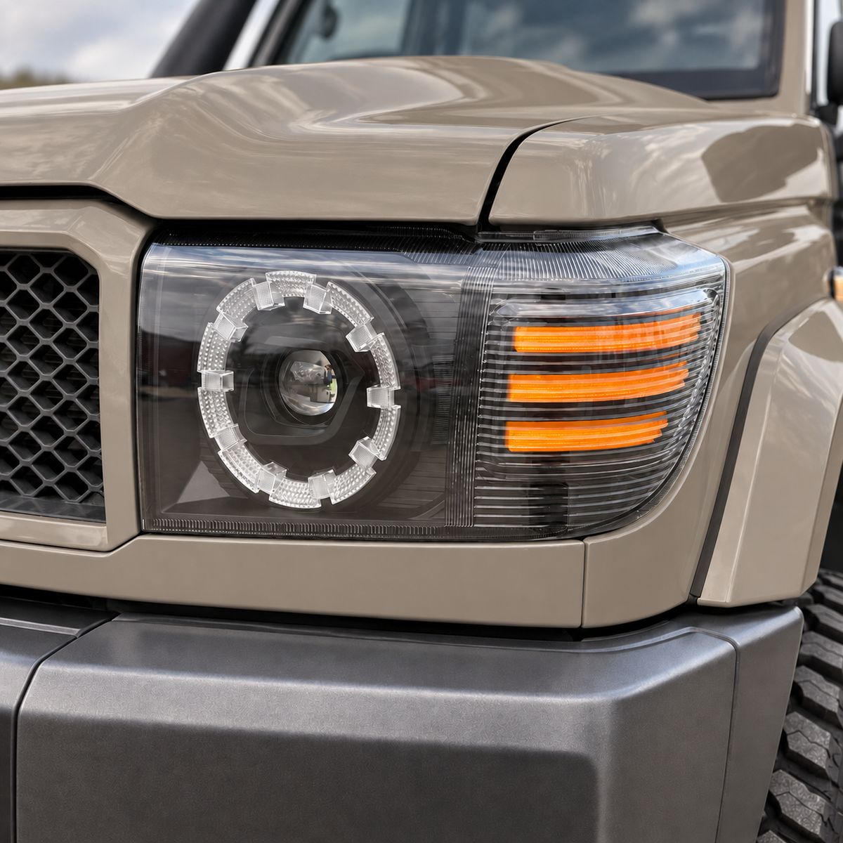 Bi-LED Projector Headlights — LandCruiser 70 Series Pre-Facelift Pair