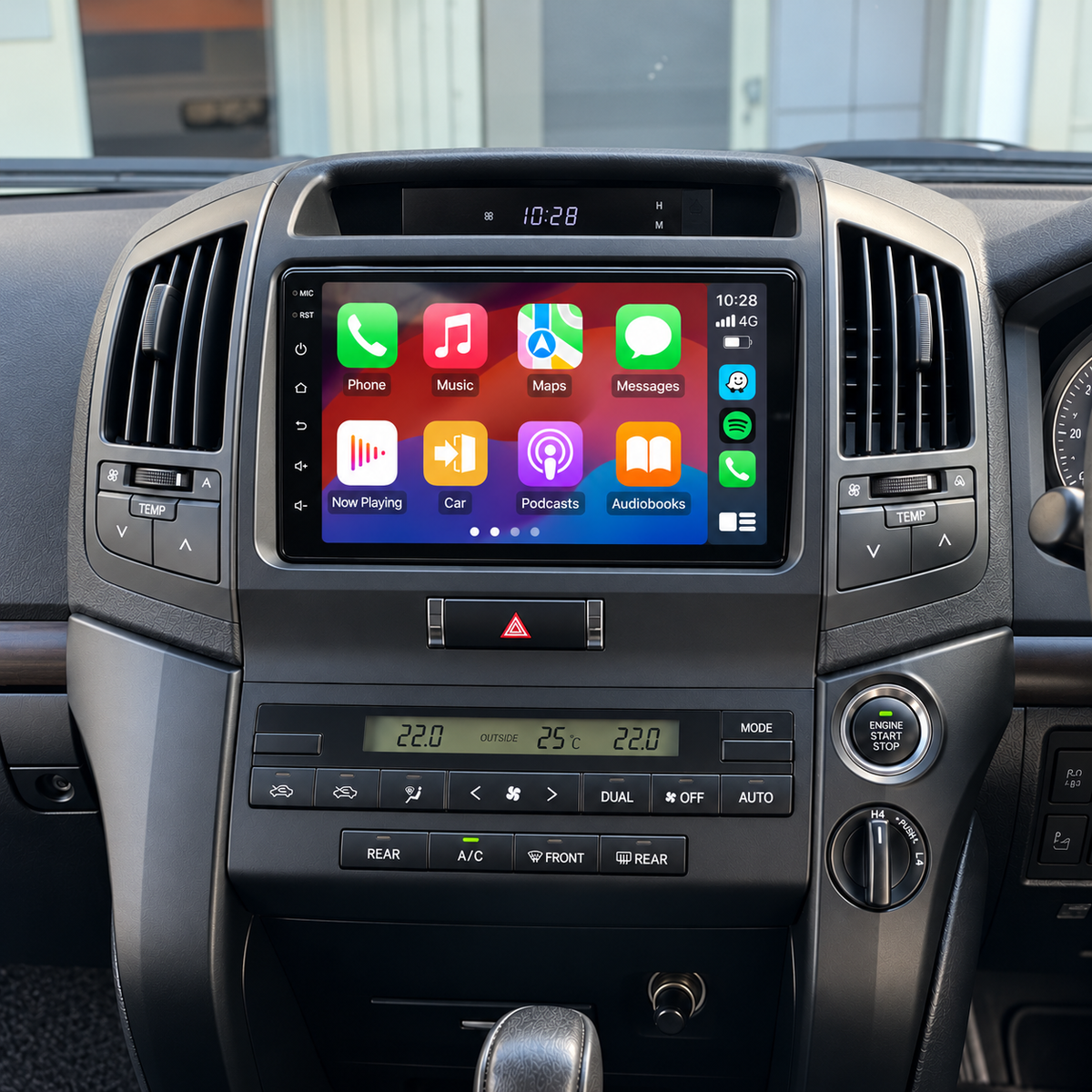 landcruiser 200 2014 head unit with left-side controls — illustrative installation