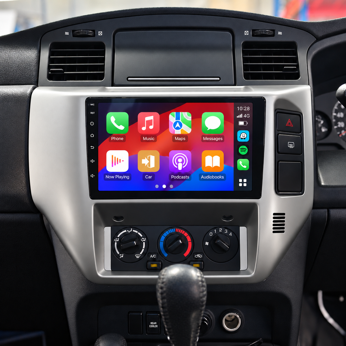 patrol 2005 head unit with left-side controls — illustrative installation