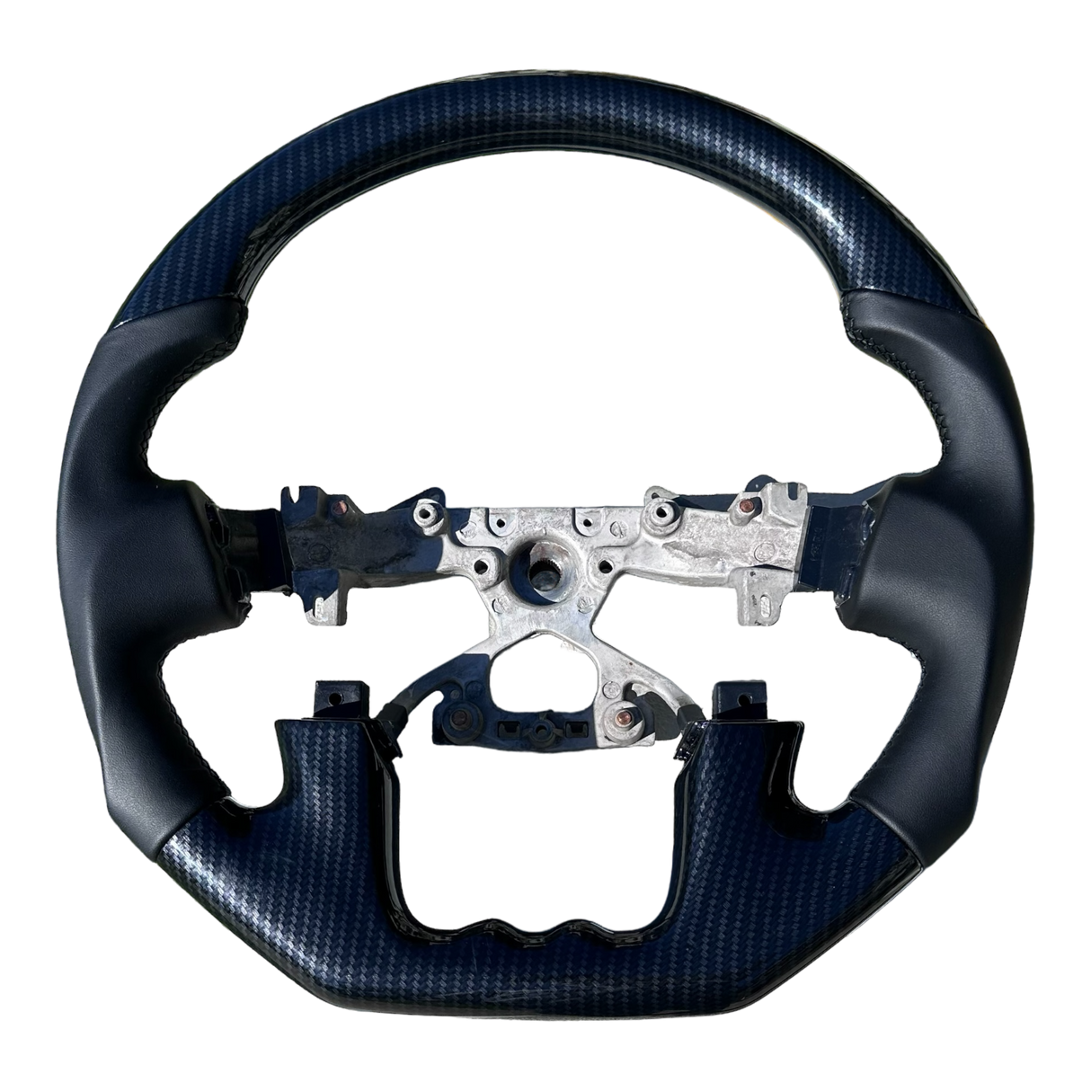 Y62 2019-24 Patrol Flat-Bottom Steering Wheel – Carbon & Leather