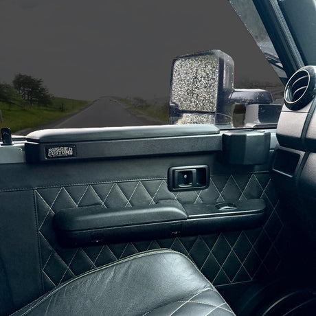 4WD door armrest pair with built-in cup holder, black