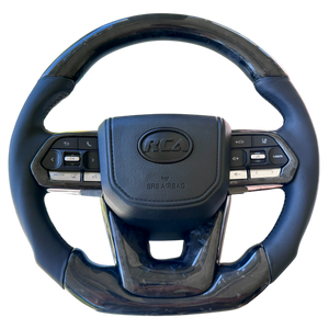 Forged Carbon/Leather Steering Wheel - Flat Bottom