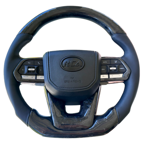 Forged Carbon/Leather Steering Wheel - Flat Bottom