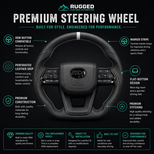 White Warrior Leather Steering Wheel Upgrade – Flat Bottom for Toyota