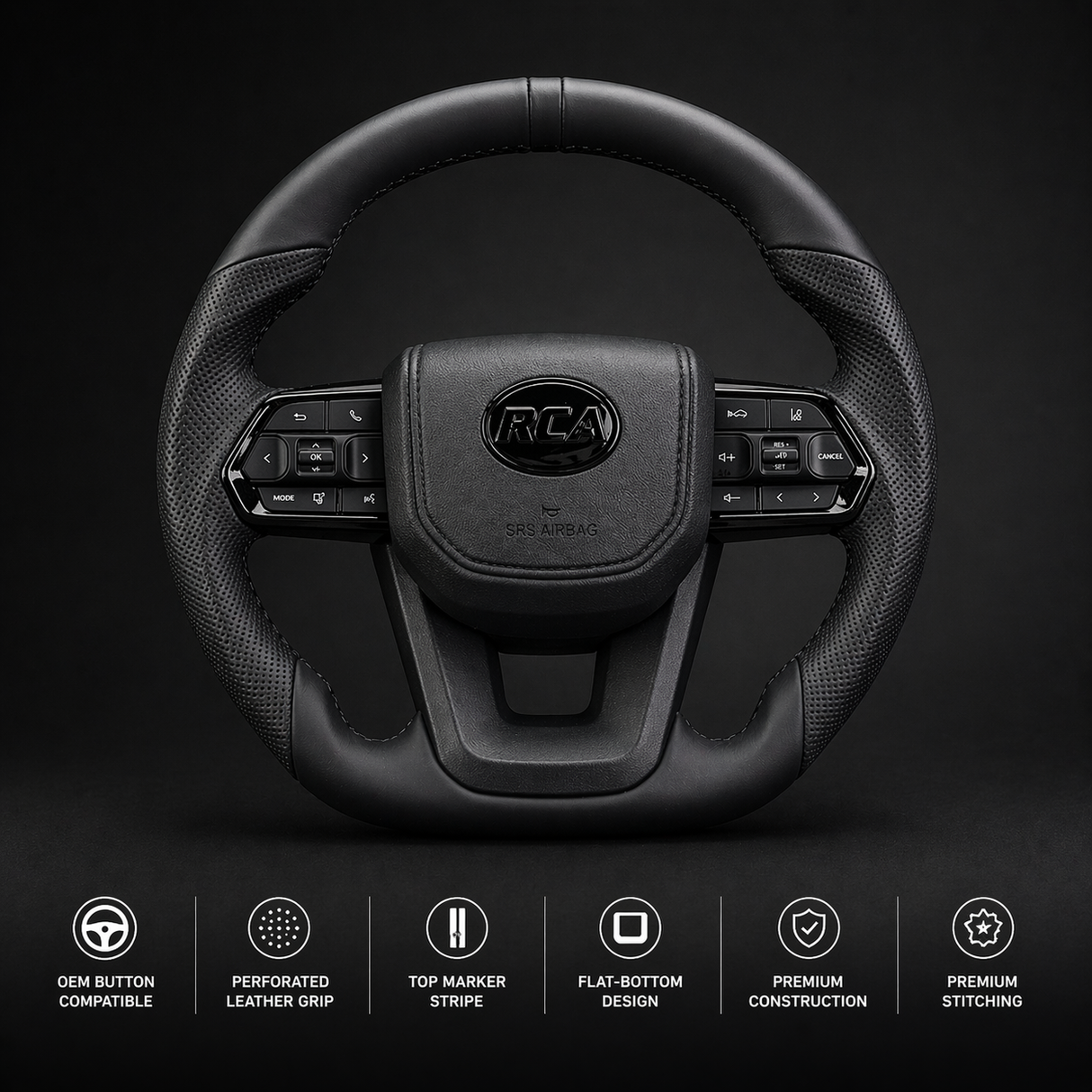 Black Bandit Flat-Bottom Steering Wheel for Toyota | Plug & Play Upgrade