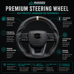 Taupe Taipan Flat-Bottom Leather Steering Wheel for Toyota | Plug & Play OEM Upgrade