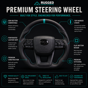 Teal Titan Toyota Steering Wheel | Flat-Bottom, Leather, Plug & Play | Pre Order