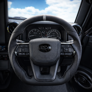 Grey Guardian Flat-Bottom Steering Wheel for Toyota LandCruiser, Hilux, Prado & More