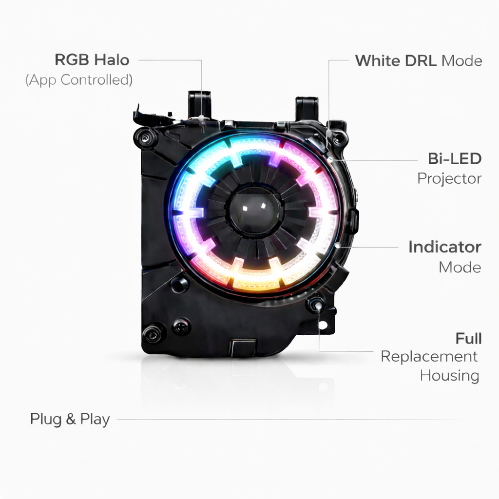 RGB Bi-LED Headlights for Toyota LandCruiser 70 Series 2024+ | Plug & Play