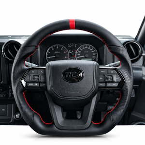 Red Rebel Leather Steering Wheel – Flat Bottom for Toyota