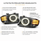 Toyota LandCruiser 70 Series LED Projector Headlights (2007–09/2023) – Bi-LED, DRL, Plug & Play