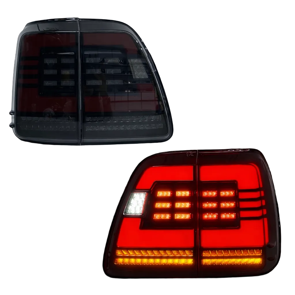 Toyota LandCruiser 100 & 105 Series LED Tail Lights (1998–2007) – Smoked Plug & Play Pair