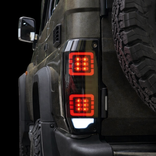 Toyota LandCruiser 76 Series LED Tail Lights — smoked, plug & play
