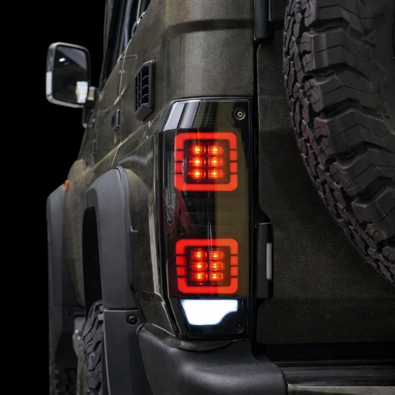 Toyota LandCruiser 76 Series LED Tail Lights (2007–2026) – Smoked, Plug & Play