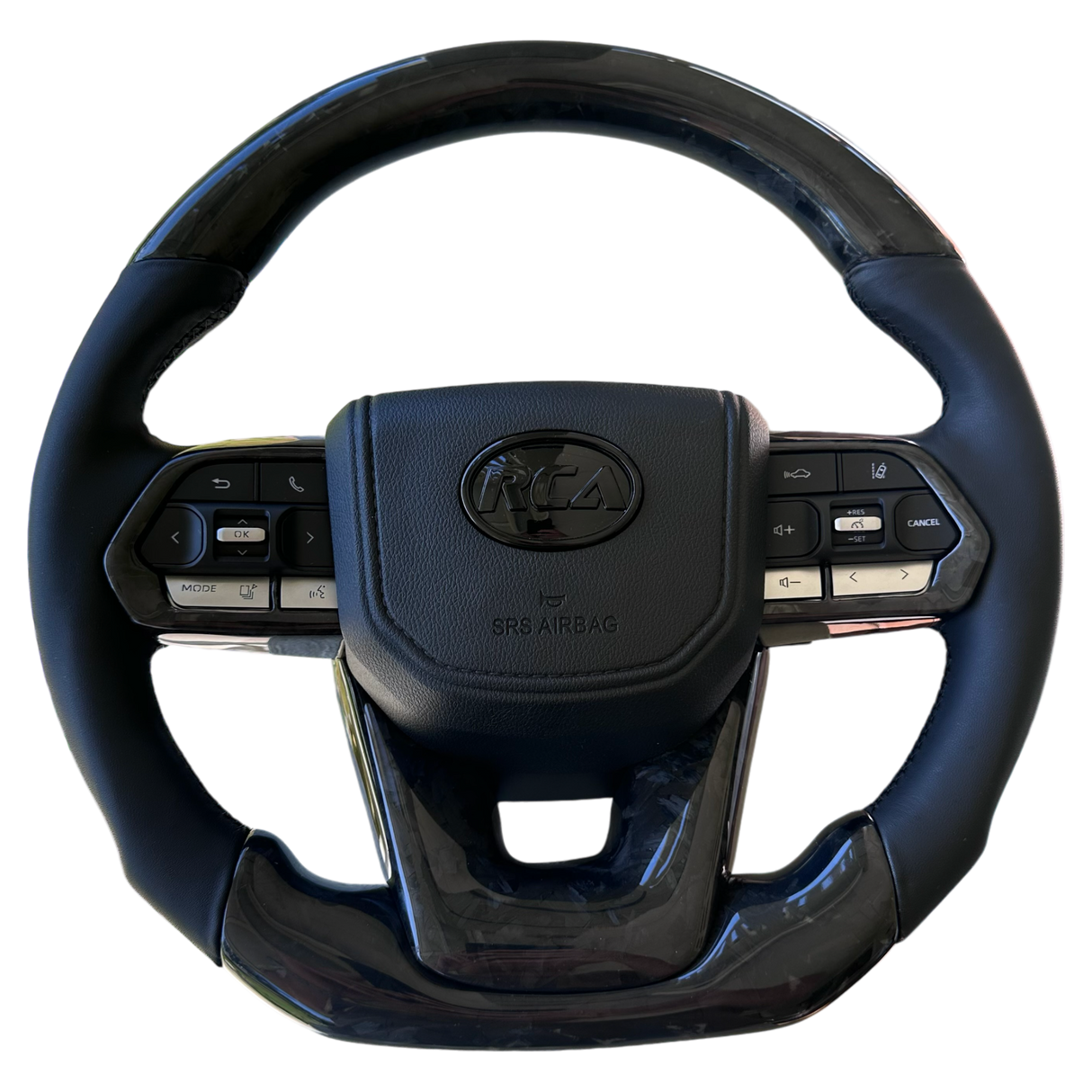 Forged Carbon/Leather Steering Wheel - Flat Bottom