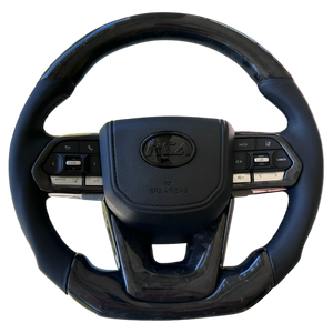 Forged Carbon/Leather Steering Wheel - Flat Bottom