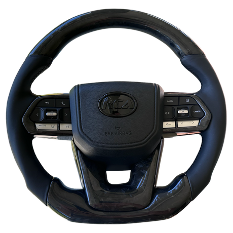 Forged Carbon/Leather Steering Wheel - Flat Bottom