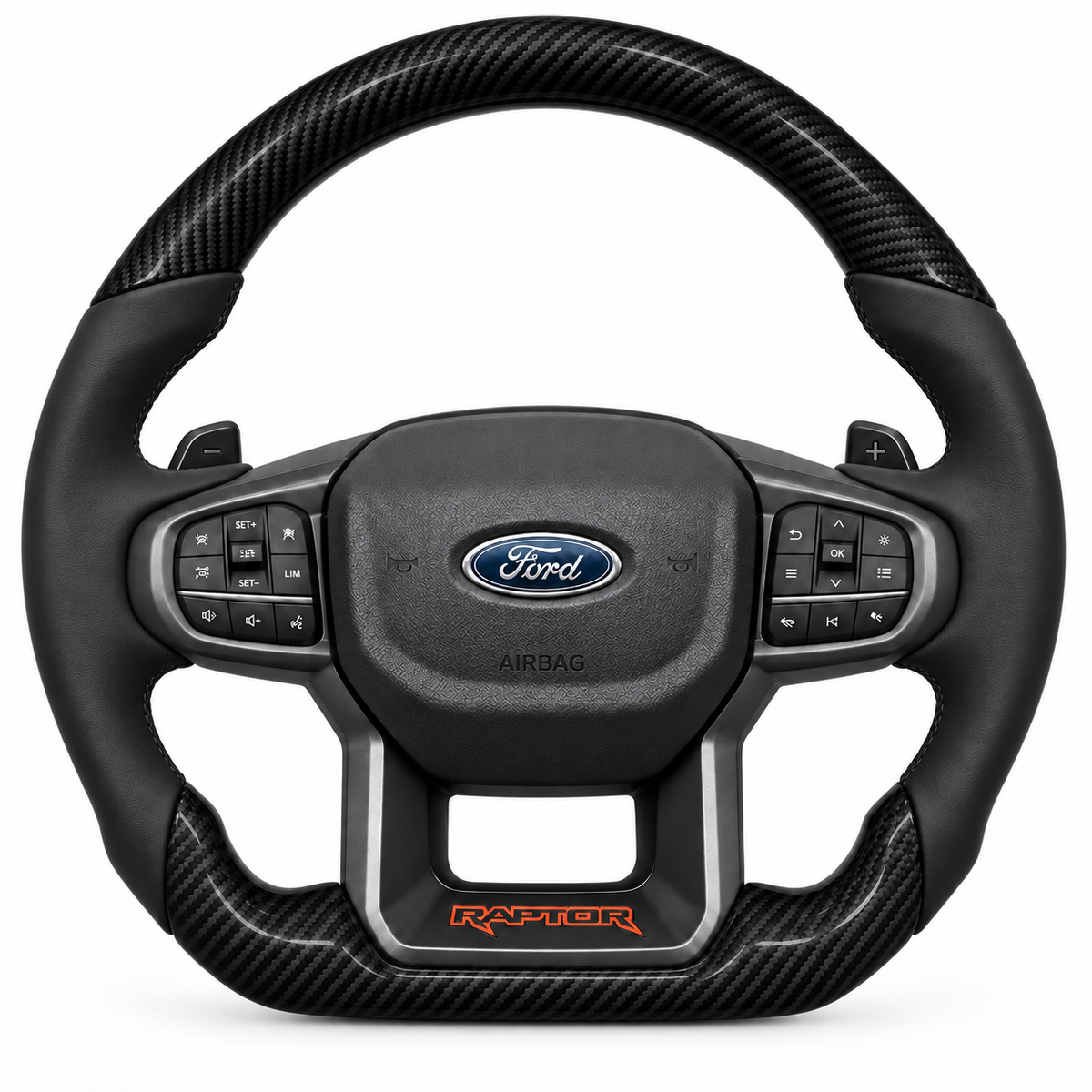 Ford Ranger Raptor (2022+) Flat-Bottom Carbon Steering Wheel Core
