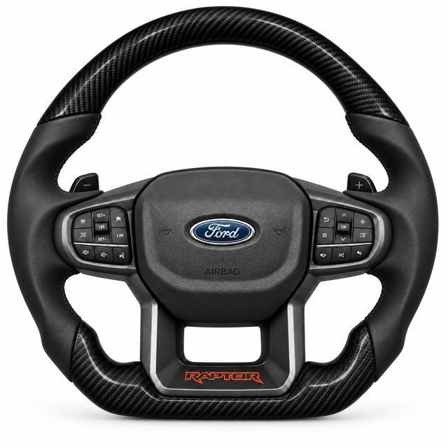 Ford Ranger Raptor flat-bottom steering wheel, Carbon-Look finish