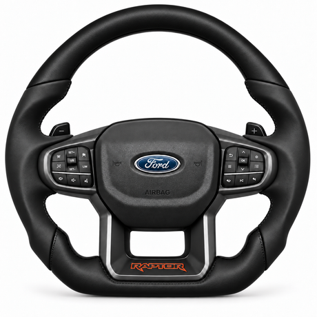 Ford Ranger Raptor flat-bottom steering wheel, Smooth finish