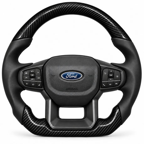 Ford Ranger Next-Gen flat-bottom steering wheel, Carbon-Look finish
