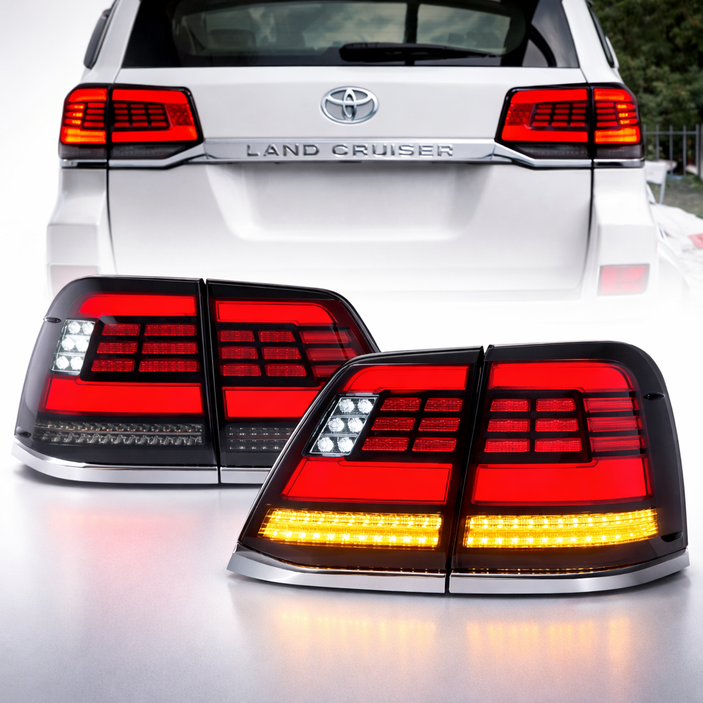 Smoked LED Tail Lights Toyota LandCruiser 200 Series (2007–2015) Plug & Play Upgrade