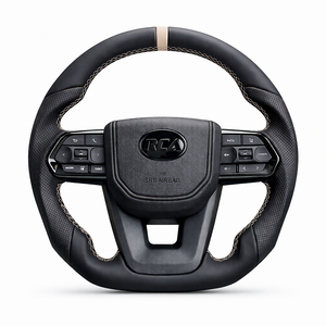 Taupe Taipan Flat-Bottom Leather Steering Wheel for Toyota | Plug & Play OEM Upgrade