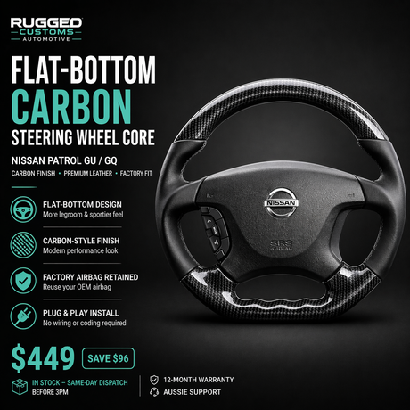 Nissan Patrol GU/GQ Flat-Bottom Carbon Steering Wheel Core (Factory Fit Upgrade)
