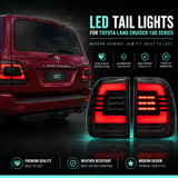 Toyota LandCruiser 100 & 105 Series LED Tail Lights (1998–2007) – Smoked Plug & Play Pair