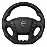 Nissan Patrol Y62 Flat-Bottom Leather Steering Wheel (2019–2026) | Plug & Play