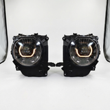 Facelift 70 Series Bi-LED headlight kit - Gloss Black housing with amber DRL ring