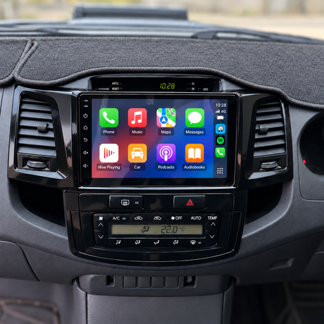 hilux 2010 digital head unit with left-side controls — illustrative installation
