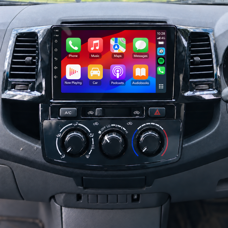 hilux 2010 manual head unit with left-side controls — illustrative installation
