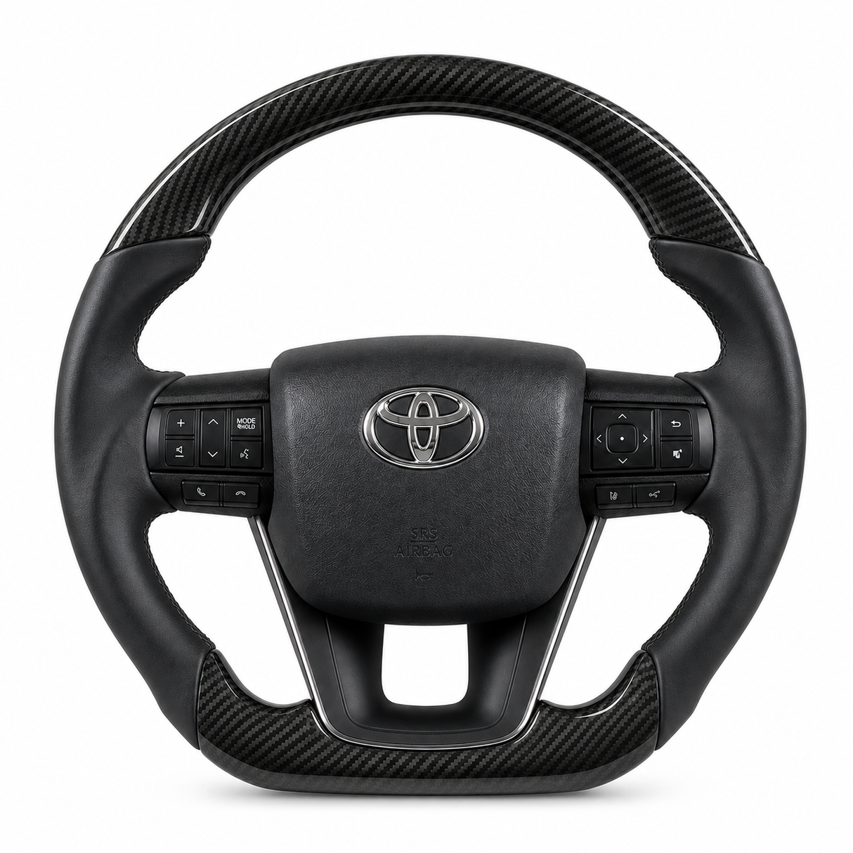 LandCruiser 70 Series leather steering wheel, front view
