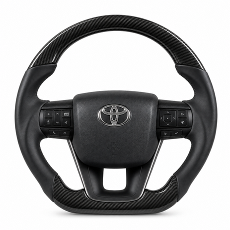 LandCruiser 70 Series leather steering wheel, front view