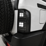 Close-up of Nissan GU Patrol Series 1-3 smoked LED tail light housing, unlit