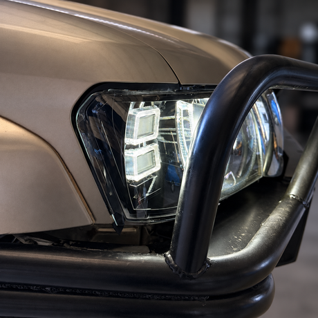 GU Y61 headlight outer LED modules and installed lens profile