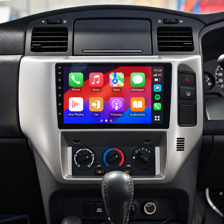 patrol 2005 head unit with left-side controls — illustrative installation