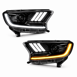 LED Projector Headlights Ford Ranger PX2 PX3 & Everest (2015–2022) Sequential Plug & Play